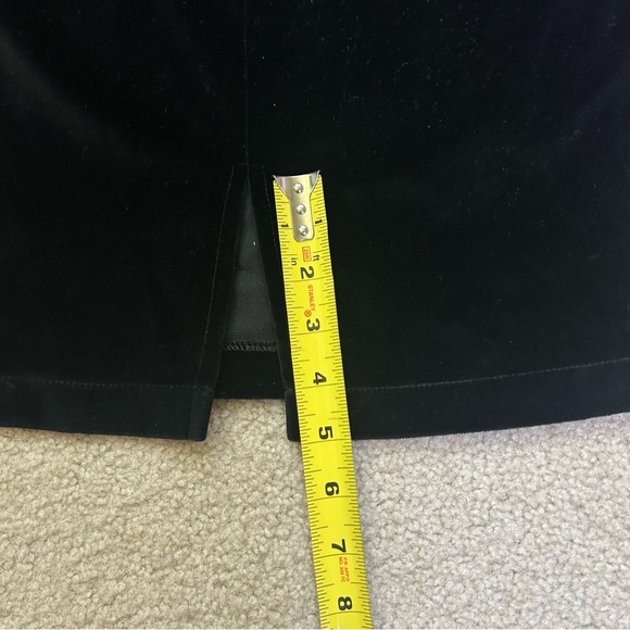 Italian VTG 80s high-low Skirt Black Velvet Purple Taffeta Asymmetrical Ruffle S - Picture 4 of 9